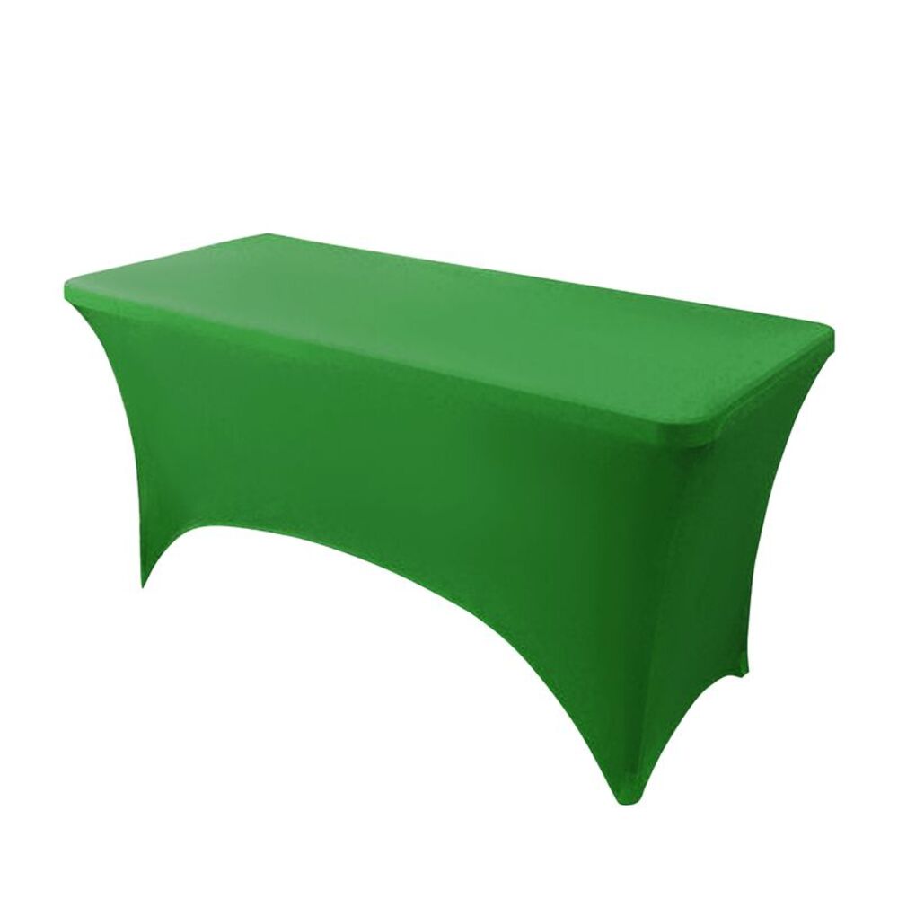 1 Pack Washable Rectangle Spandex Tablecloth, 4FT Green